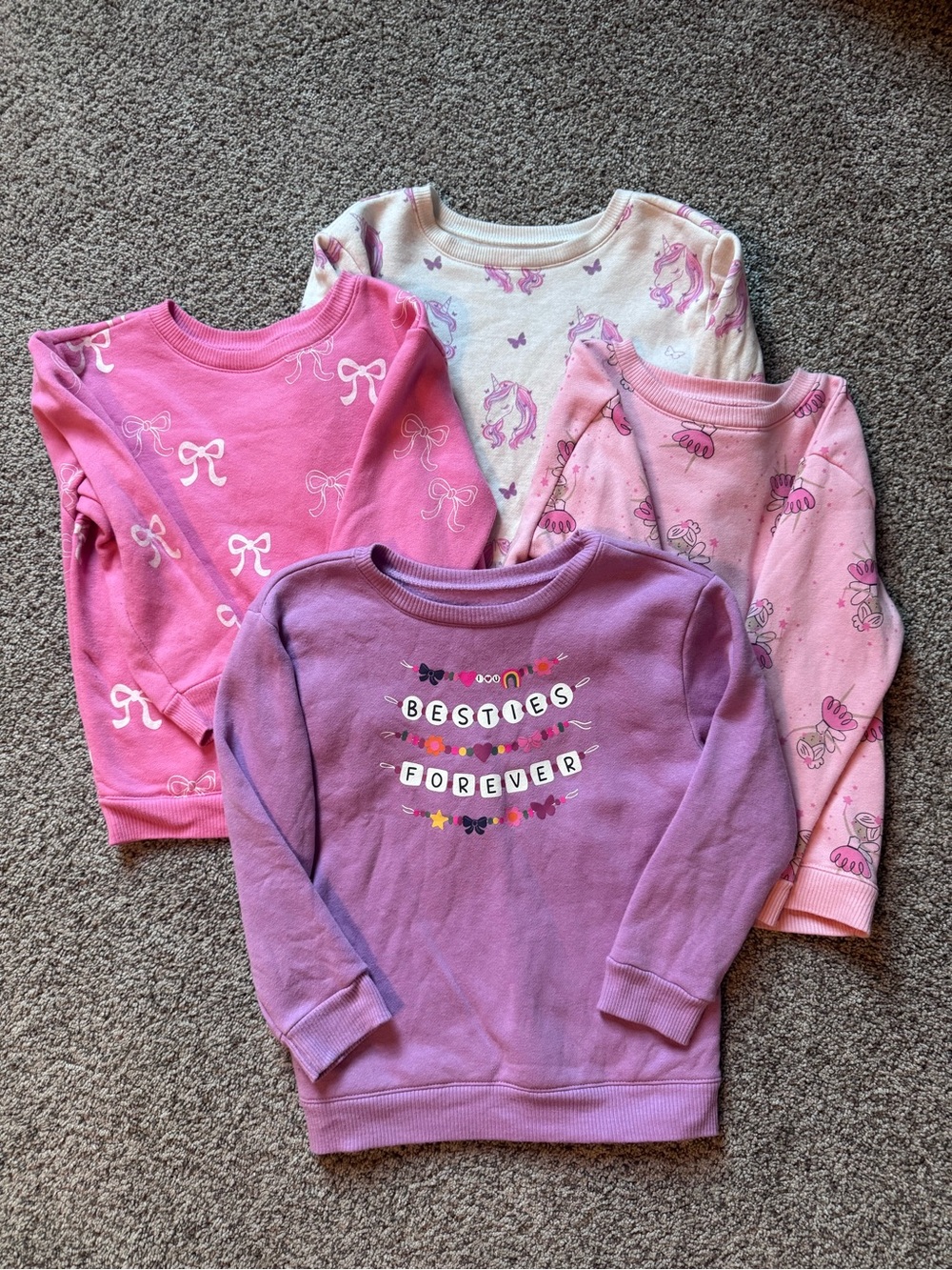Garanimals Purple "Besties Forever" Crewneck Sweatshirt - Pink & Purple Mix